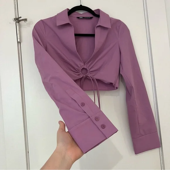 Zara Purple O Ring Crop Top - Picture 4 of 9